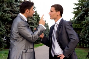 Two businessmen arguing