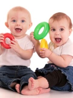 Baby boy and girl.