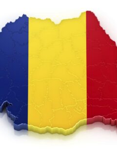 Romania-map-and-flag
