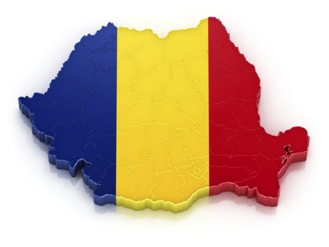 Romania-map-and-flag