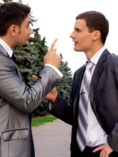 Two businessmen arguing
