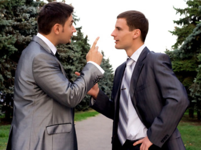 Two businessmen arguing