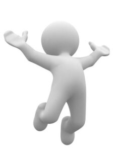 3d human happy jump in air