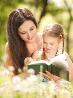 Mother with daughter in the park